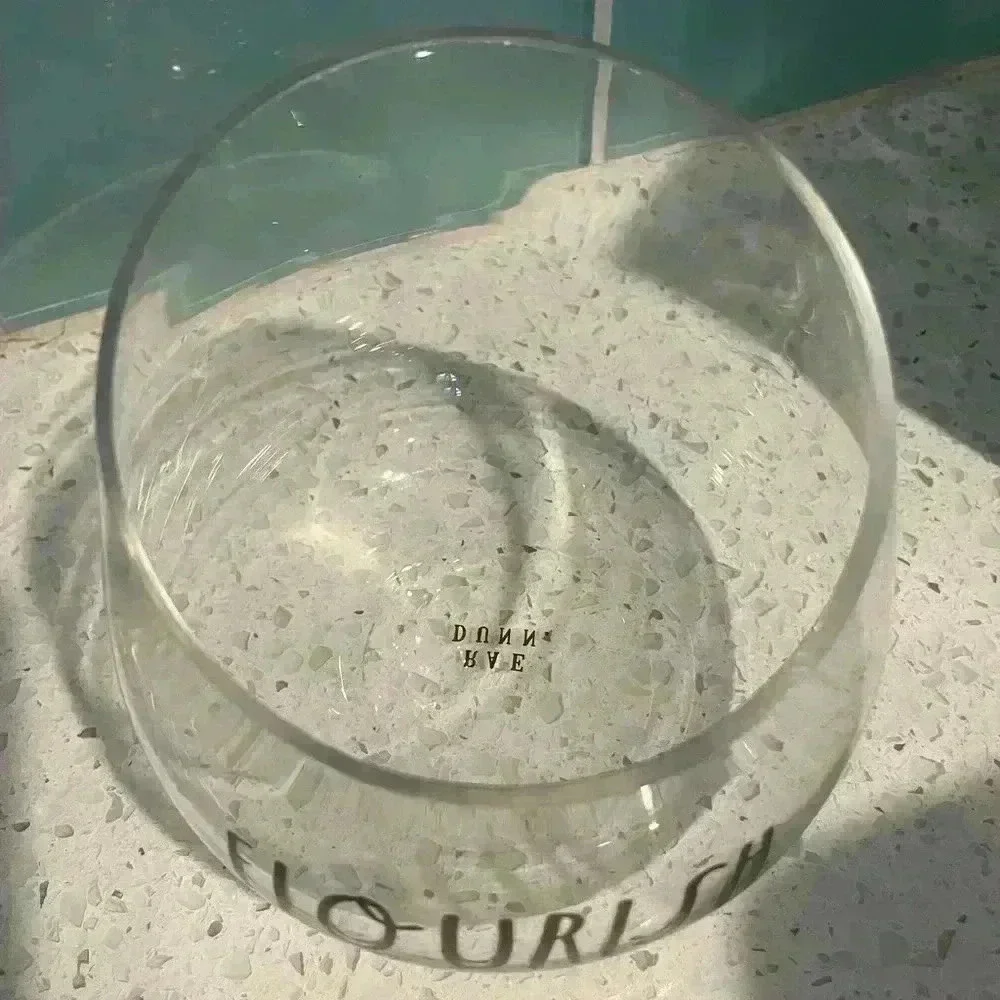 Rae Dunn  - FLOURISH Flower Glass Plant Terrarium Vase Bowl